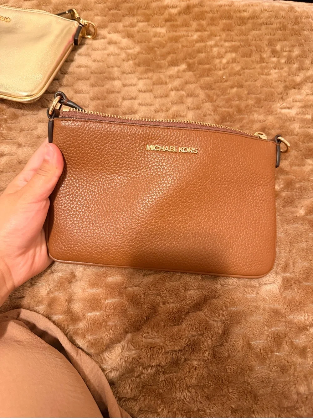 Michael Kors Brown and Gold Metallic bags